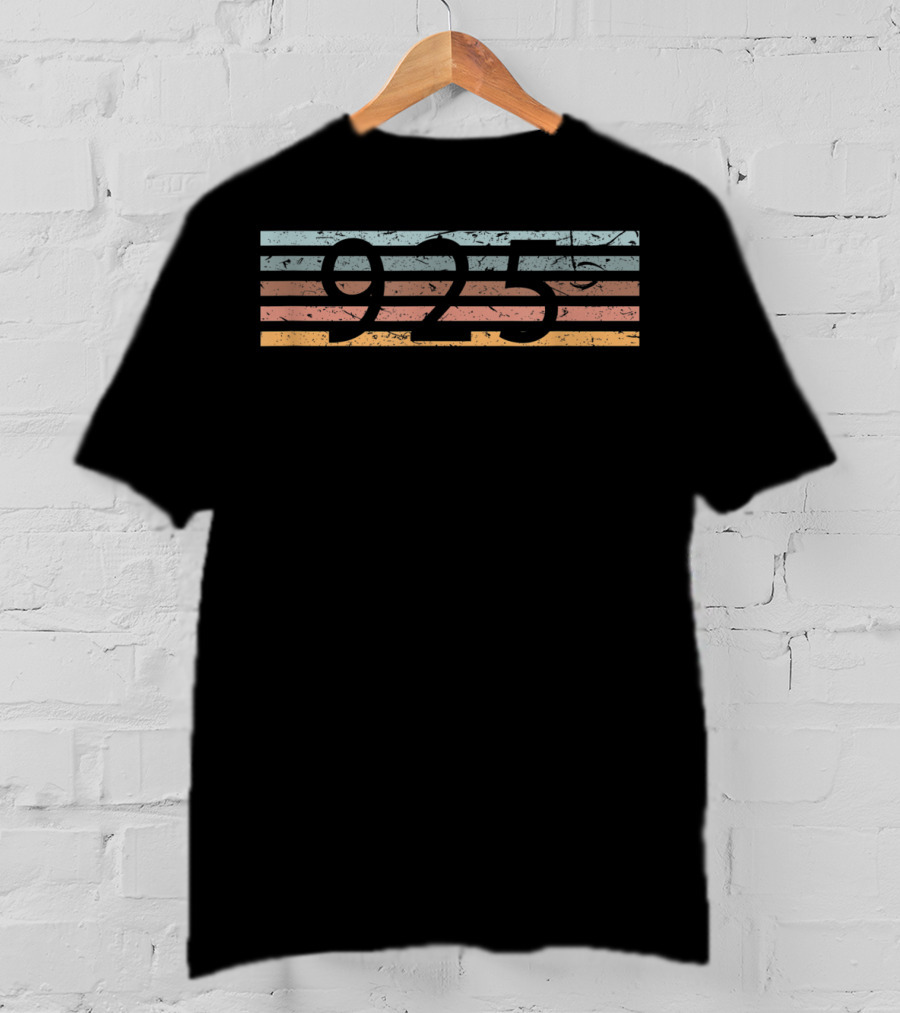 Retro Distressed 925 Area Code Concord Stripes T-Shirt