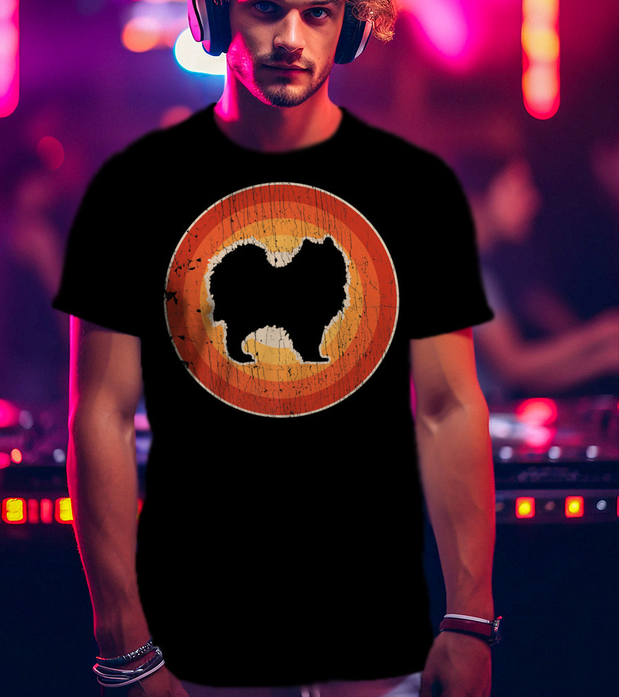 Samoyed Vintage Style 60s 70s Retro Circle T-Shirt