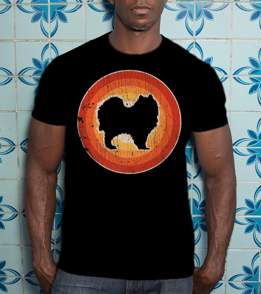 Samoyed Vintage Style 60s 70s Retro Circle T-Shirt