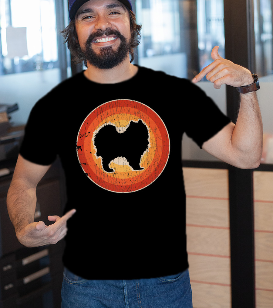 Samoyed Vintage Style 60s 70s Retro Circle T-Shirt