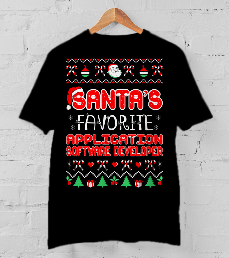 Santa's Favorite Application Software Developer Christmas Festive T-Shirt
