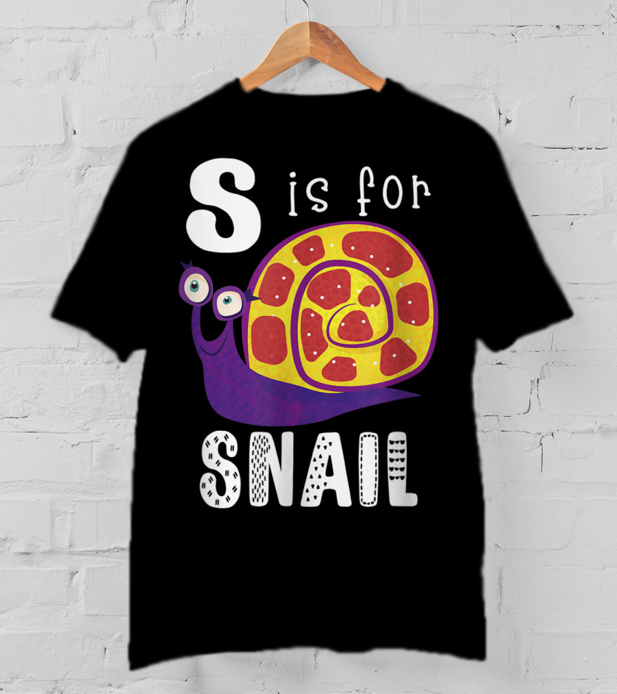 S Is For Snail Alphabet Letter Insect T-Shirt