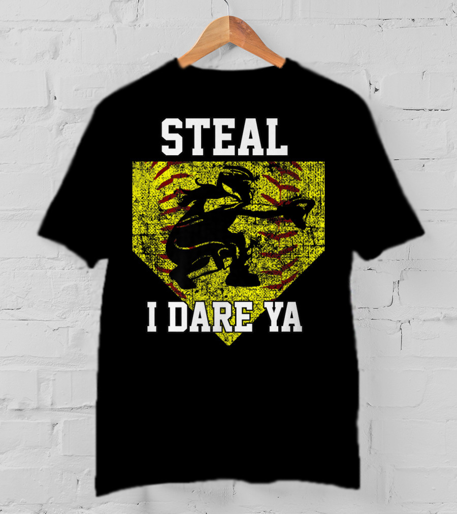 Steal I Dare Ya Softball Catcher Player T-Shirt