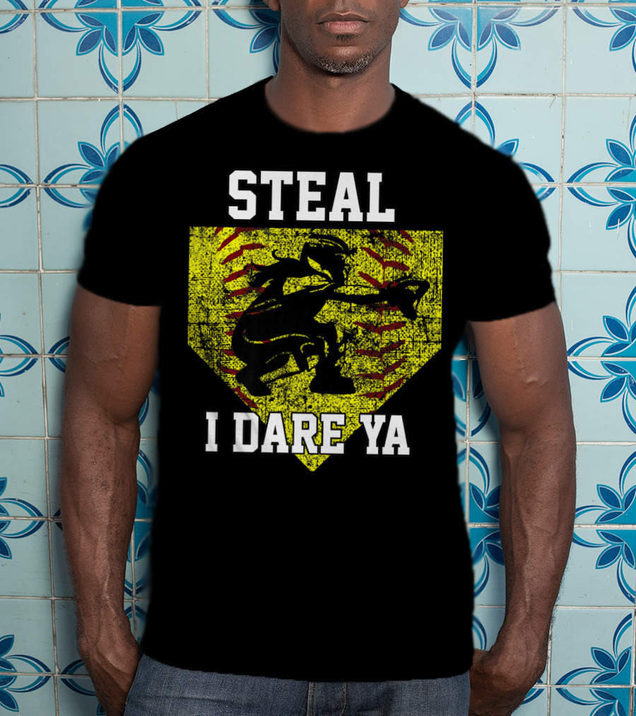 Steal I Dare Ya Softball Catcher Player T-Shirt