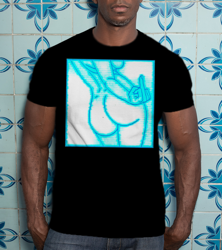 The Finger Middle Gesture Neon Outline T-Shirt