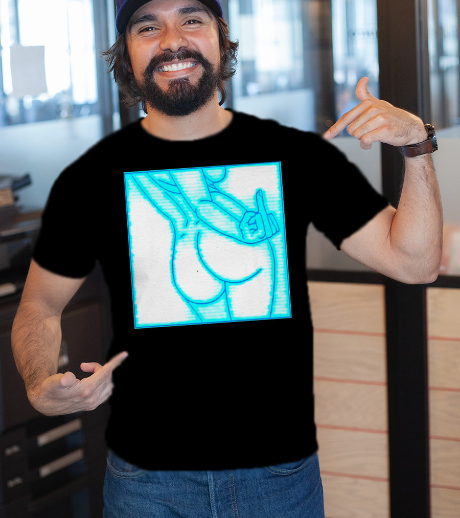 The Finger Middle Gesture Neon Outline T-Shirt