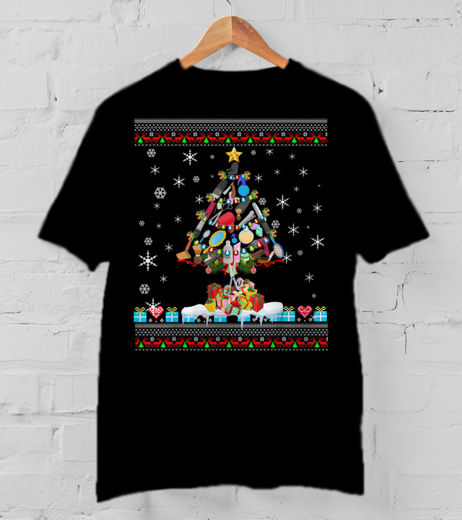 Christmas Tree Hairstylist Tools Ugly T-Shirt