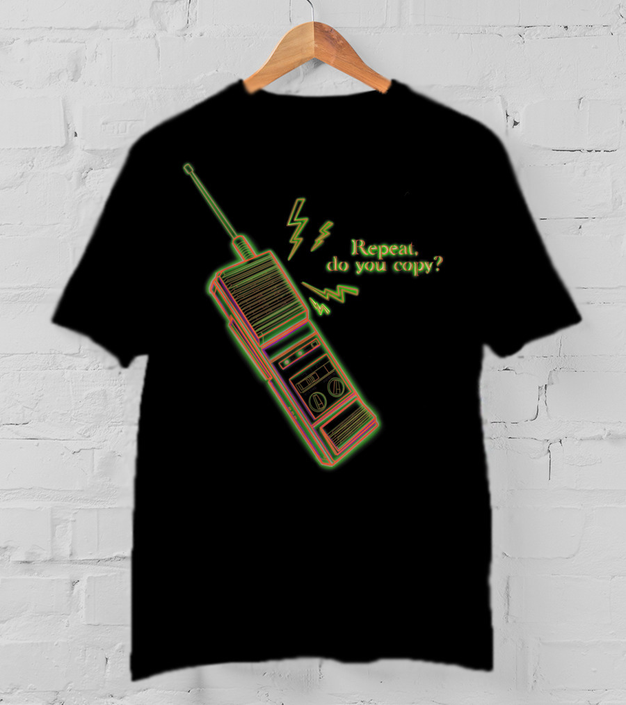 Vintage 80s Stranger Walkie Talkie Repeat Do You Copy T-Shirt