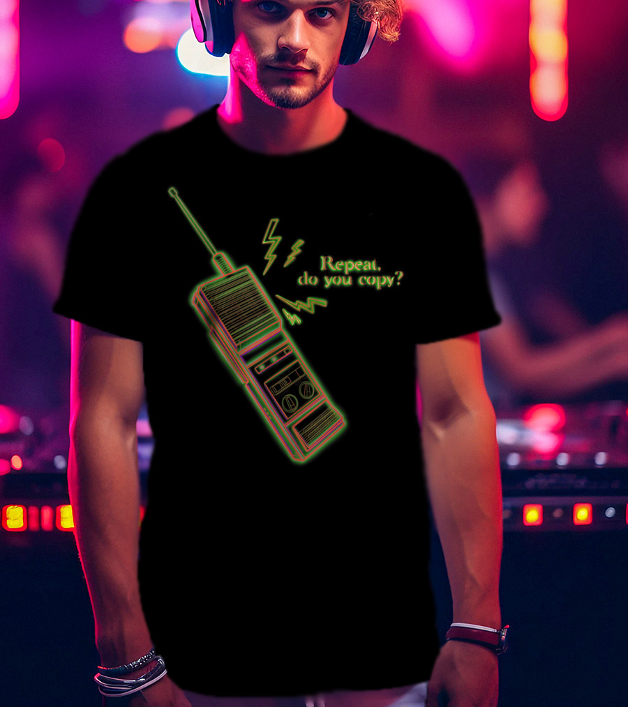 Vintage 80s Stranger Walkie Talkie Repeat Do You Copy T-Shirt