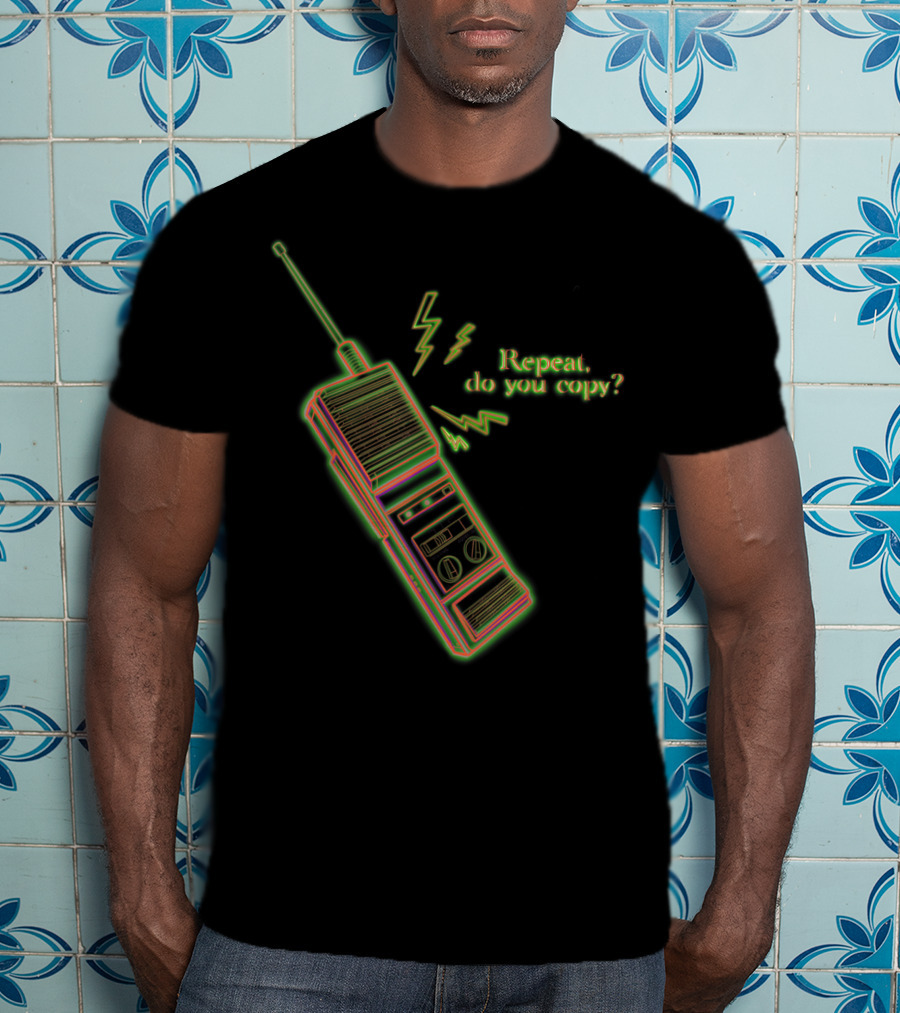 Vintage 80s Stranger Walkie Talkie Repeat Do You Copy T-Shirt