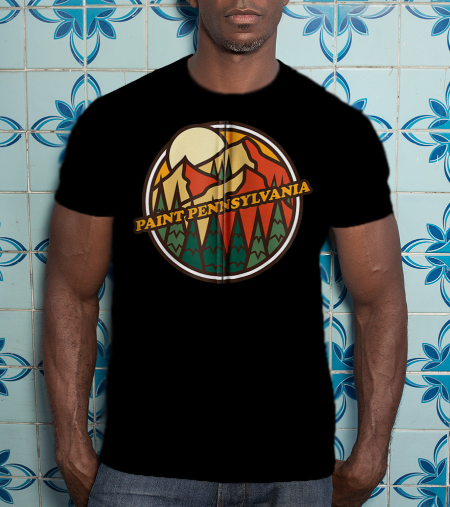 Paint Pennsylvania Vintage Mountain Hiking Adventure Sunset T-Shirt