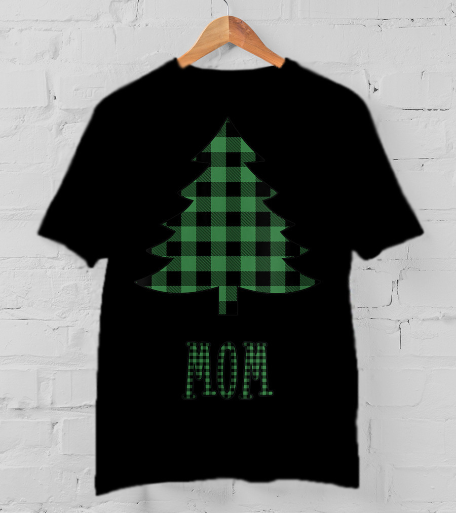 Green Buffalo Plaid Christmas Tree Mom T-Shirt