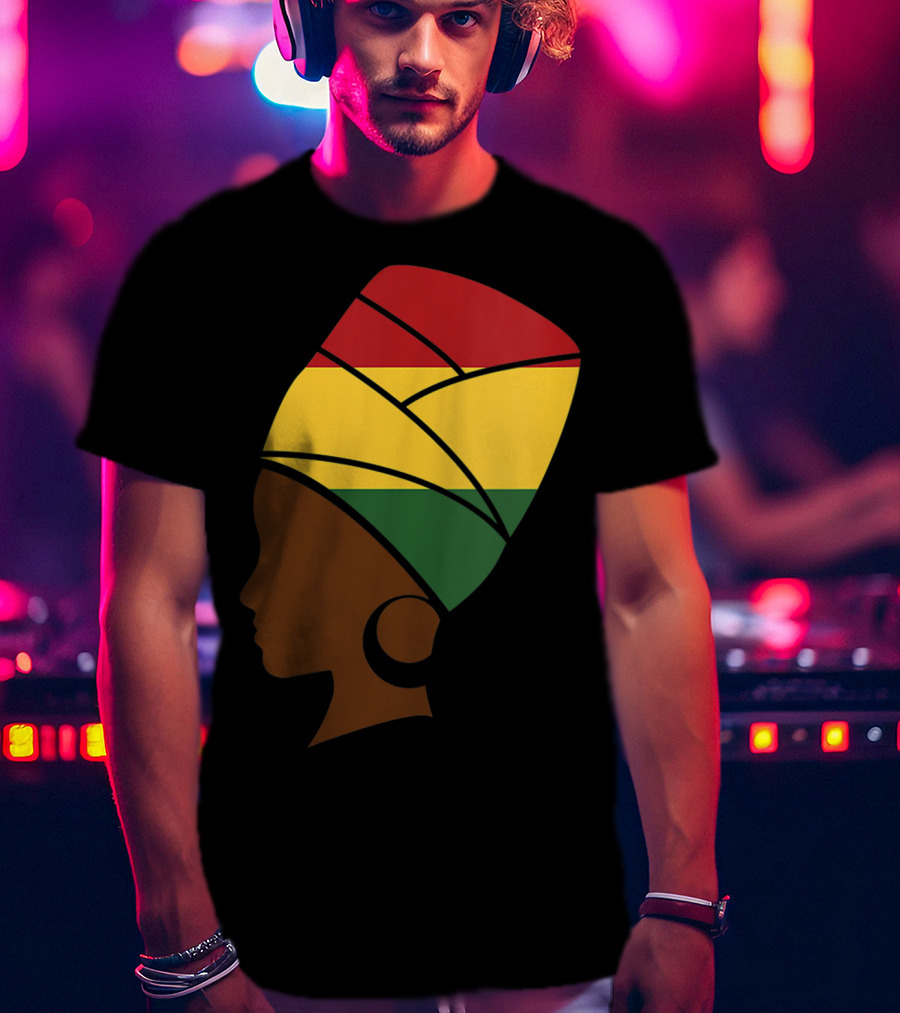 Proud Jamaica Reggae Woman With Rasta Colors T-Shirt