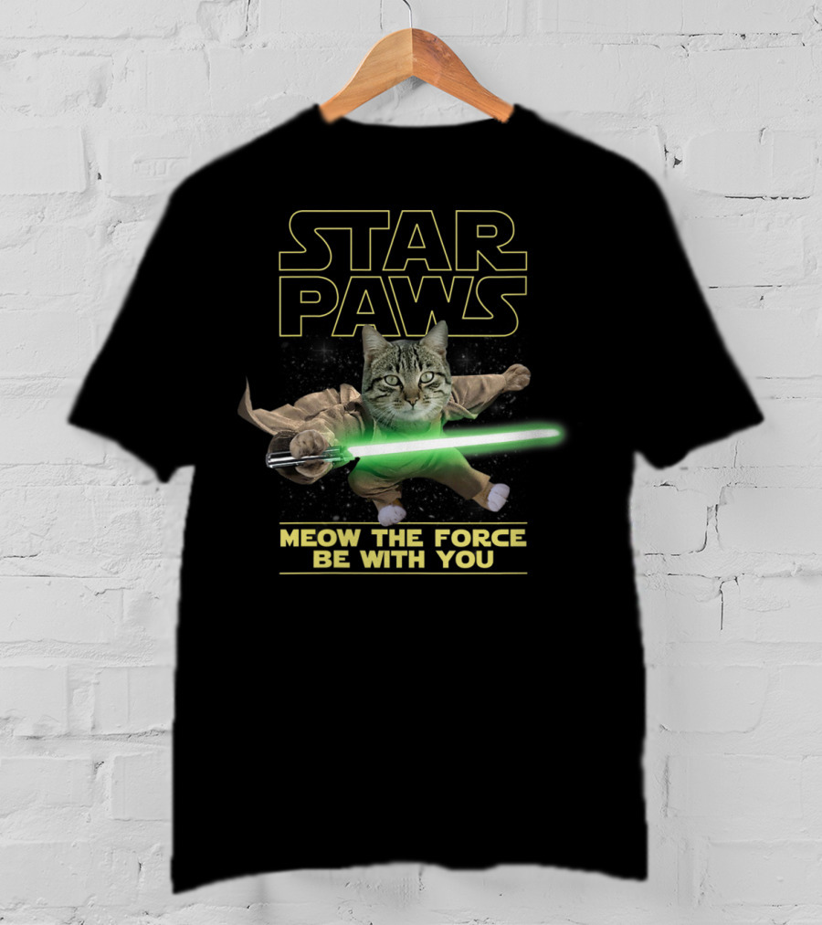 Star Paws Meow The Force Be With You Kitty Action Hero T-Shirt