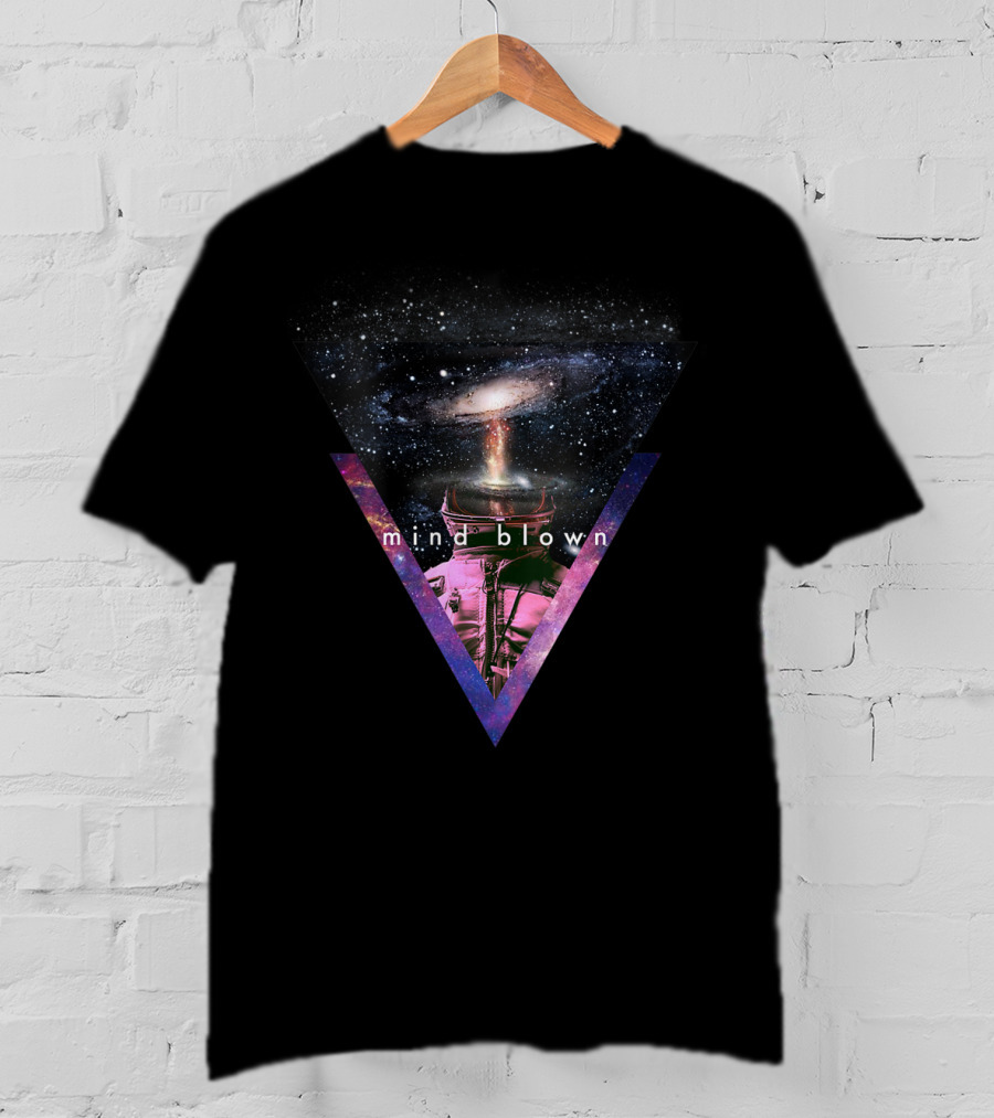 Mind Blown Vaporwave Astronaut Helmet Galaxy Explosion T-Shirt