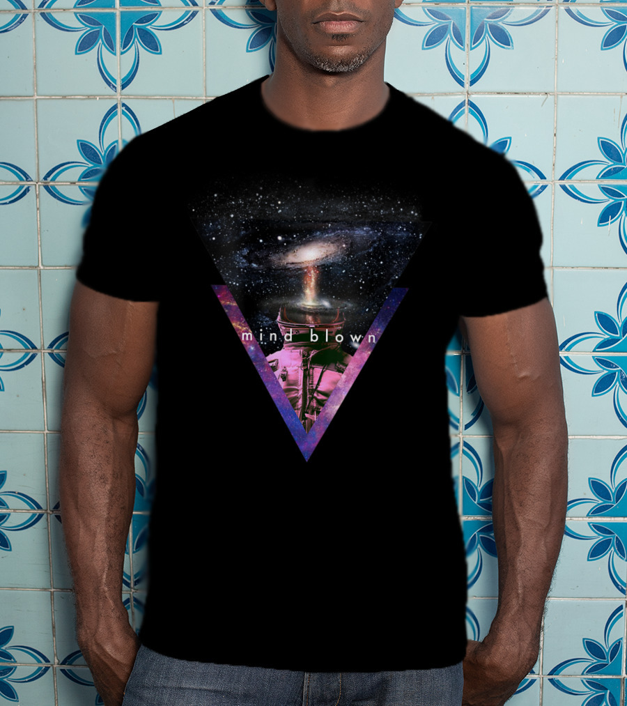Mind Blown Vaporwave Astronaut Helmet Galaxy Explosion T-Shirt