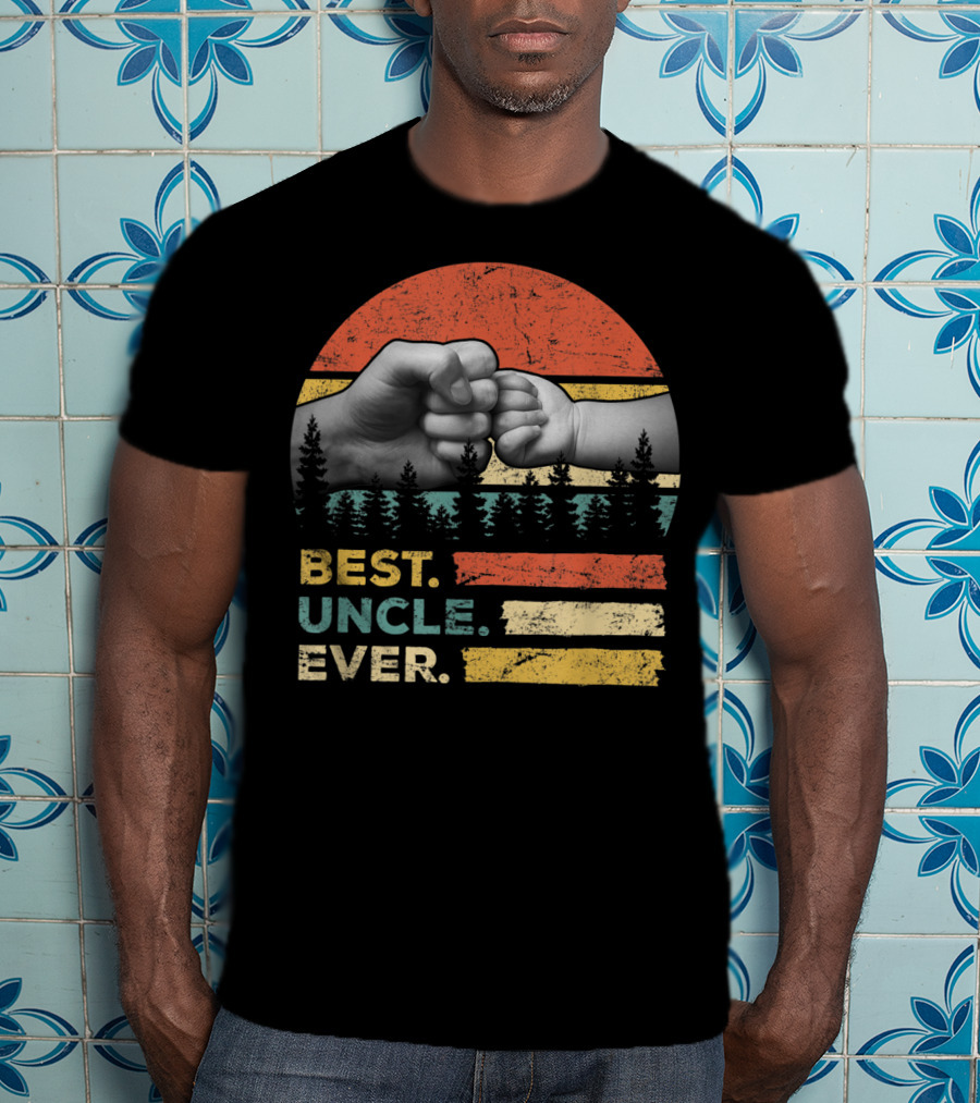 Best Uncle Ever Vintage Forest Fist Bump T-Shirt