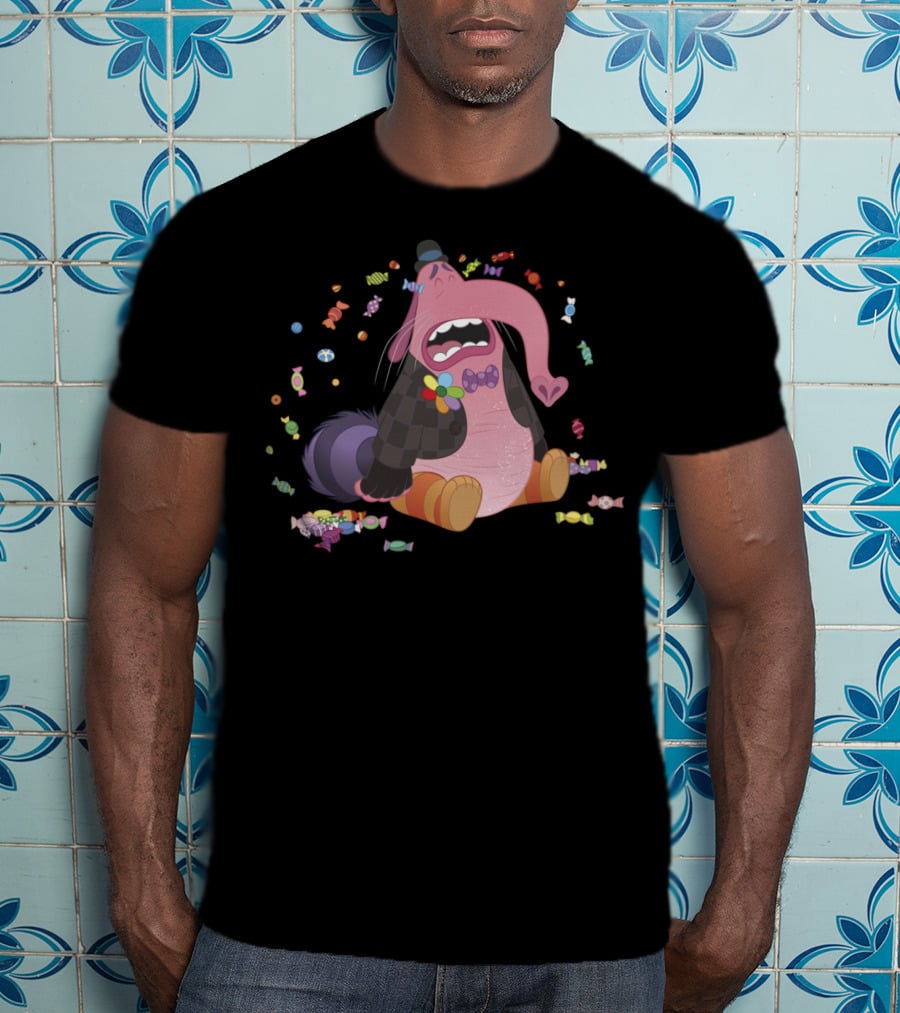 Disney Pixar Inside Out Bing Bong Crying Surrounded By Colorful Candy T-Shirt