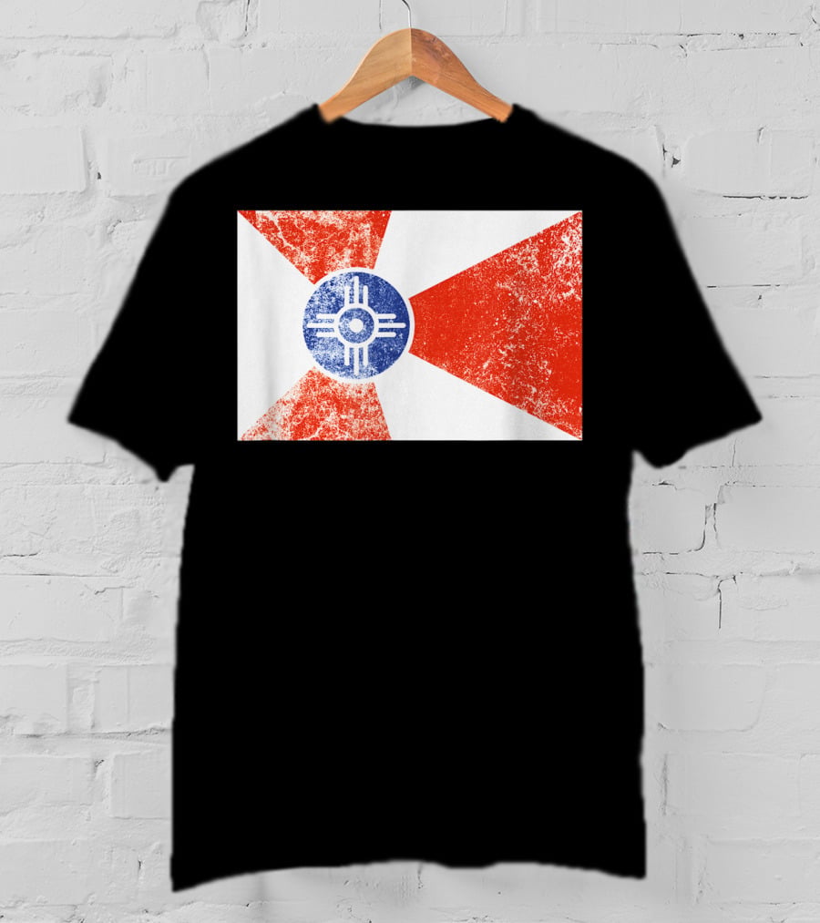 Distressed Vintage Wichita Flag T-Shirt