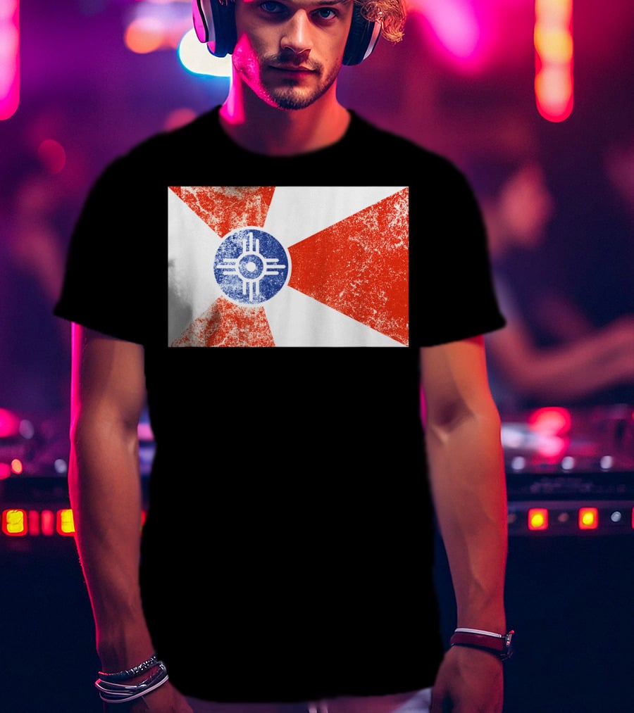 Distressed Vintage Wichita Flag T-Shirt
