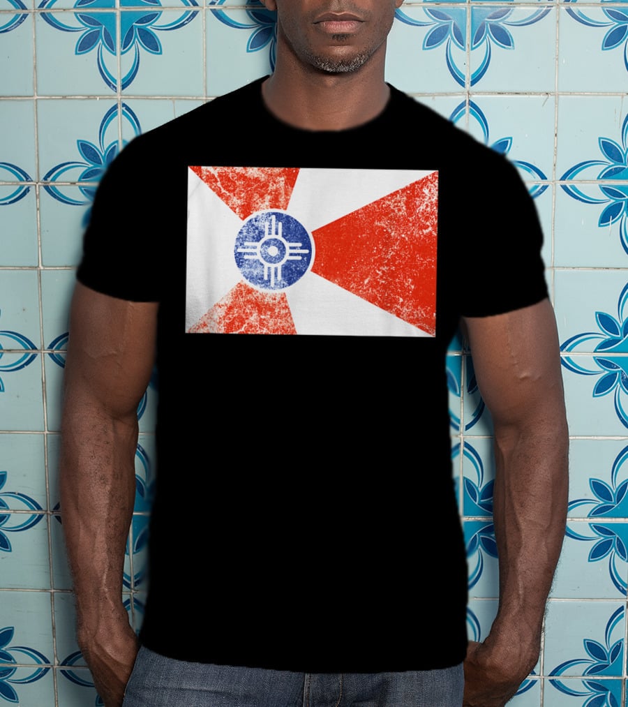 Distressed Vintage Wichita Flag T-Shirt