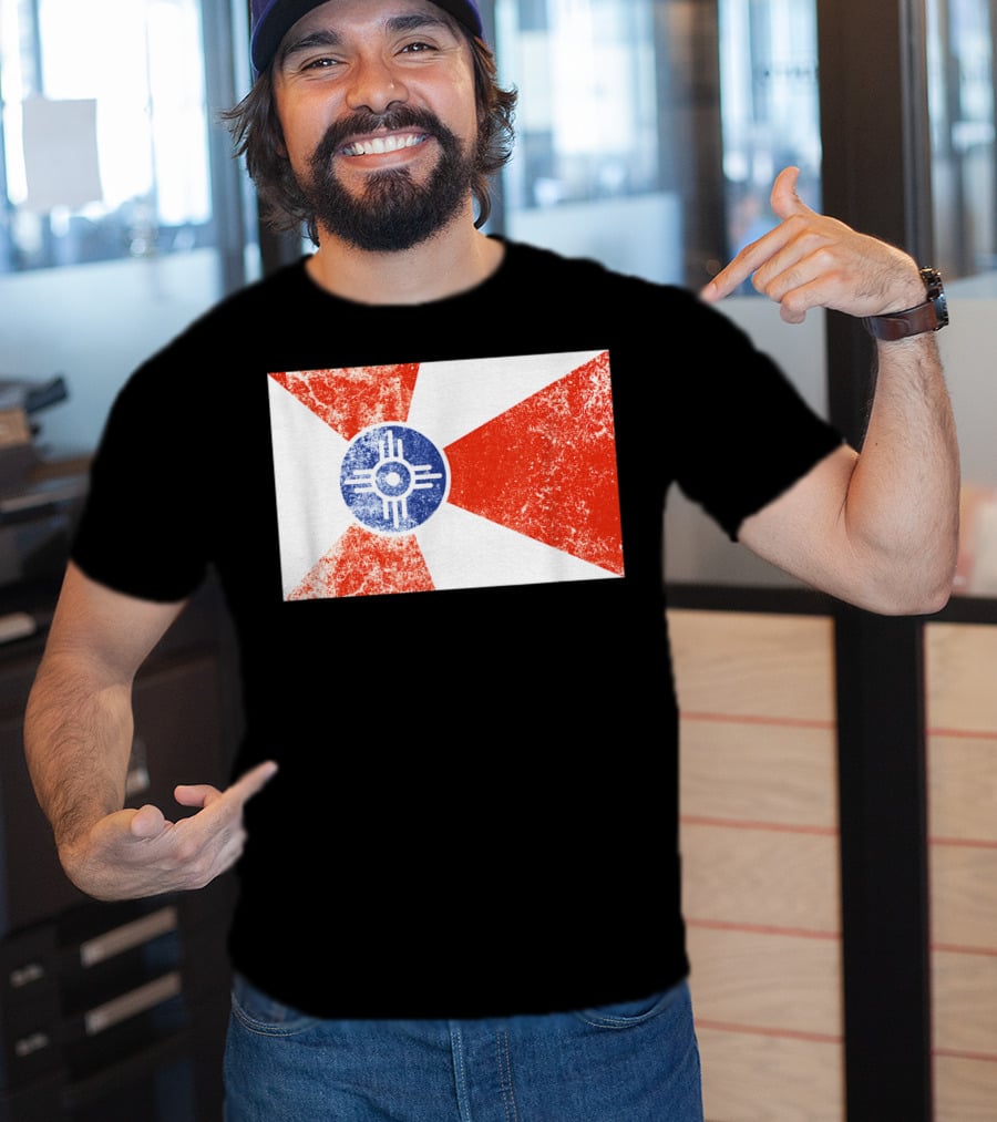 Distressed Vintage Wichita Flag T-Shirt