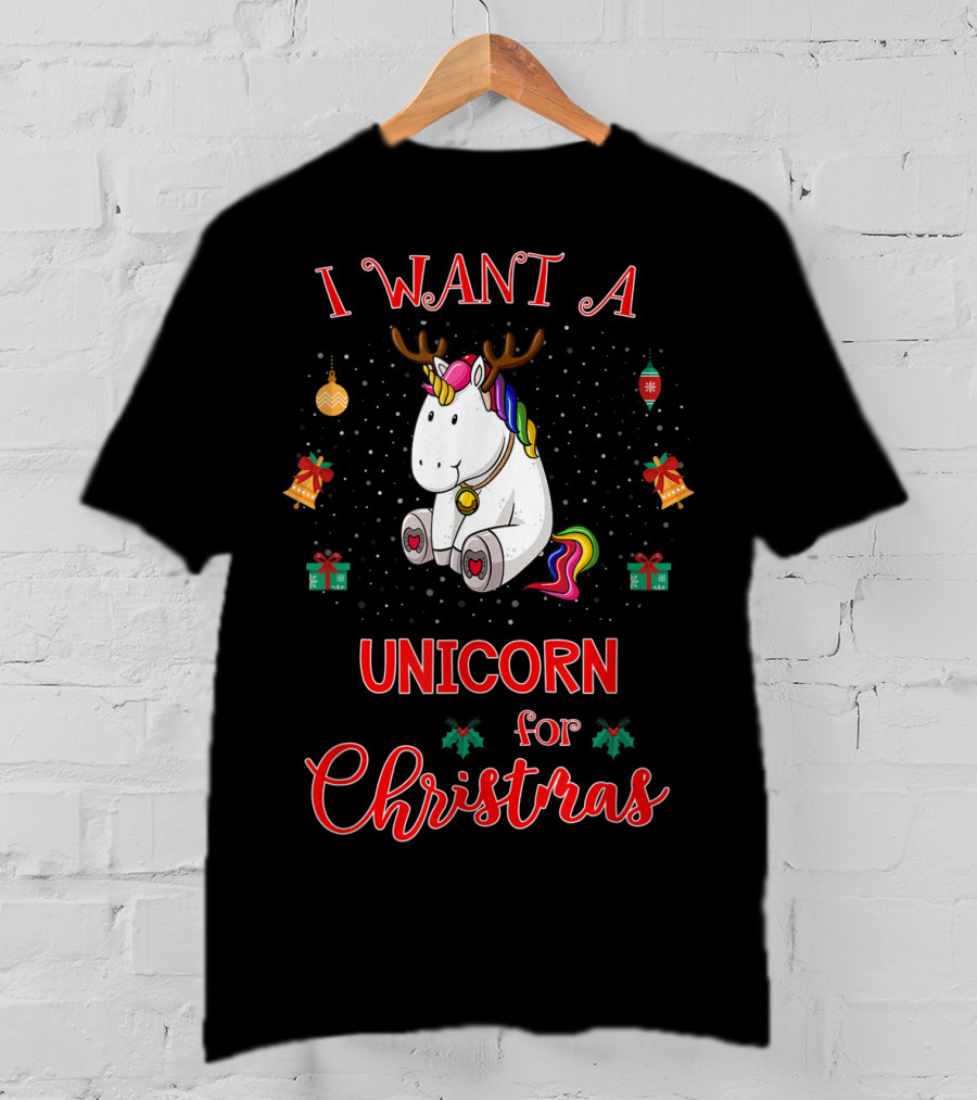 I Want A Unicorn For Christmas Funny Unicorn Xmas Pajama T-Shirt