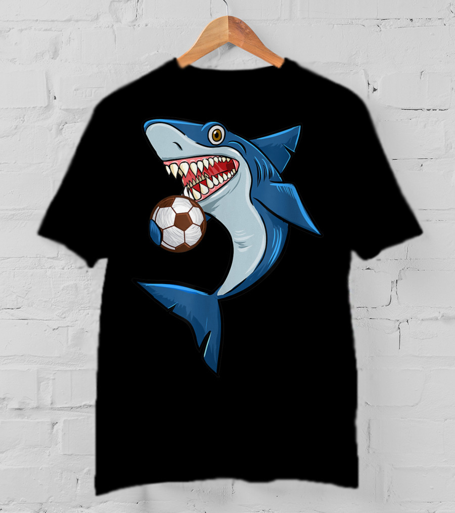 Football Sharks Love Animal Lovers Soccer Shark T-Shirt