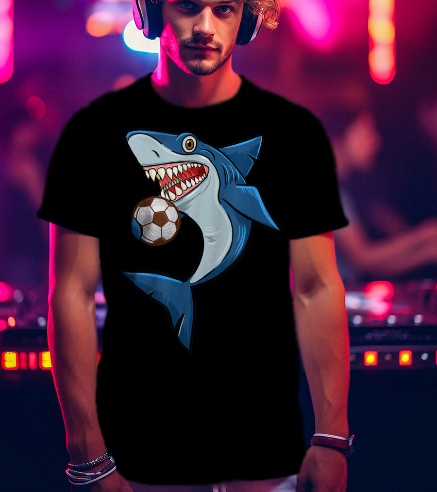 Football Sharks Love Animal Lovers Soccer Shark T-Shirt