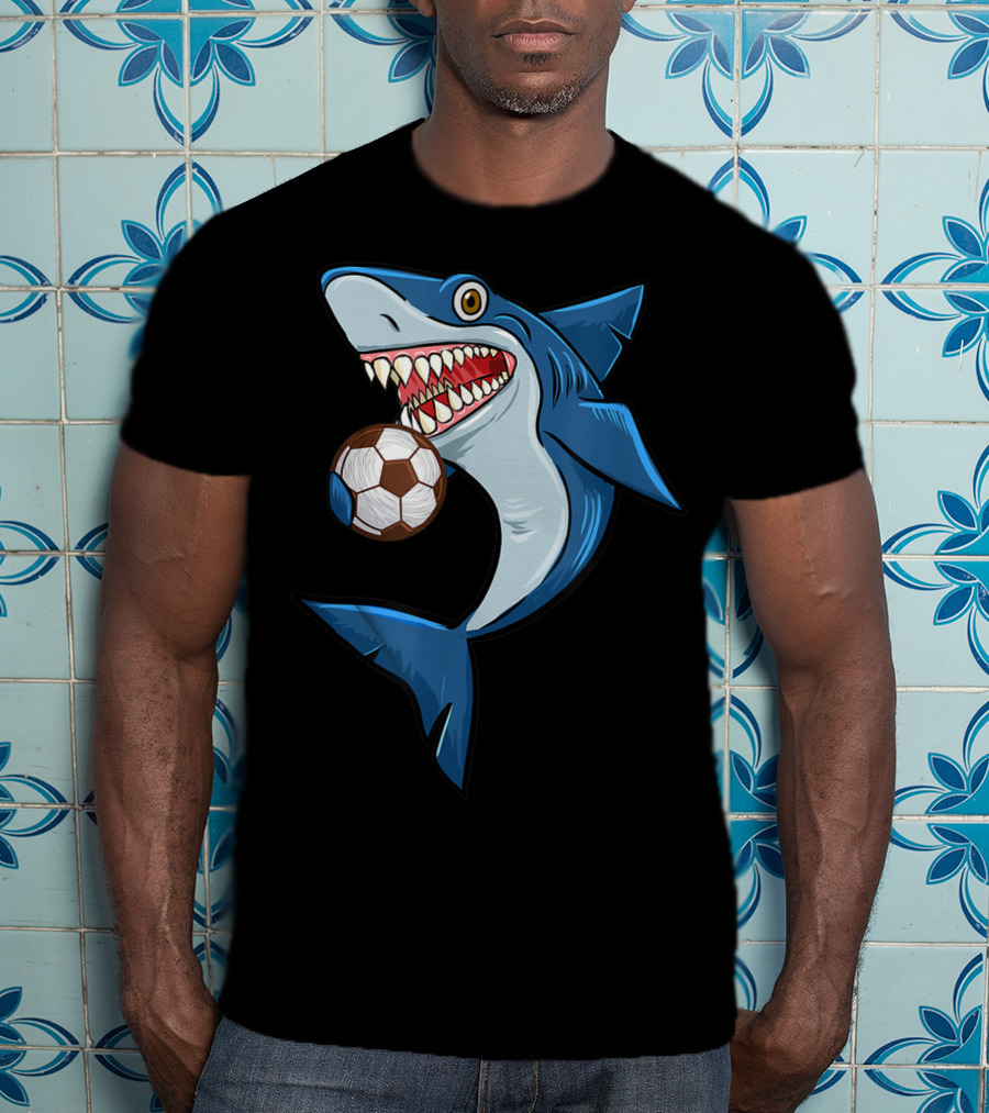 Football Sharks Love Animal Lovers Soccer Shark T-Shirt