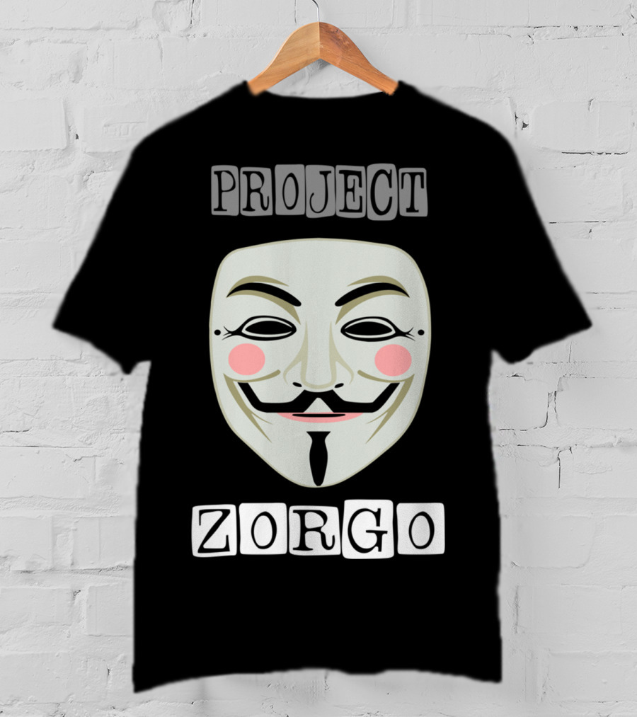 Project Zorgo Anonymous Hacker Mask Guy Fawkes T-Shirt