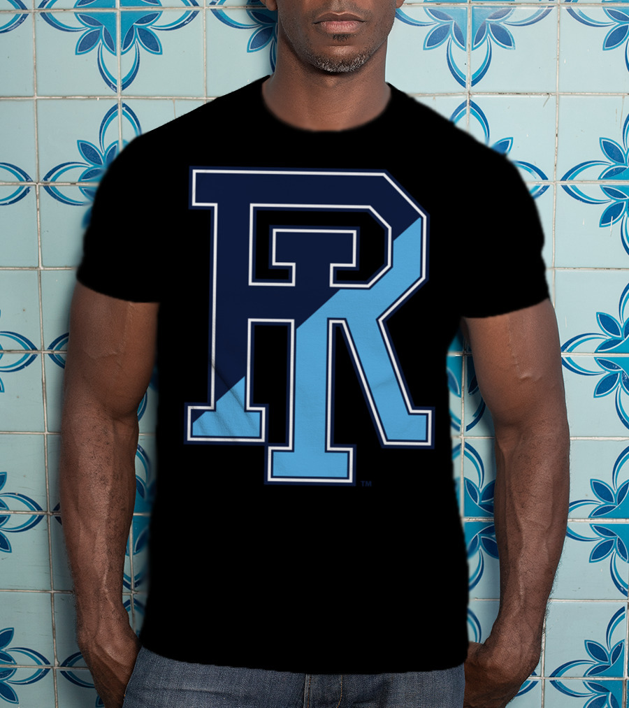 Rhode Island Rams Women's College NCAA Blue And Navy Logo PPRHI01 T-Shirt