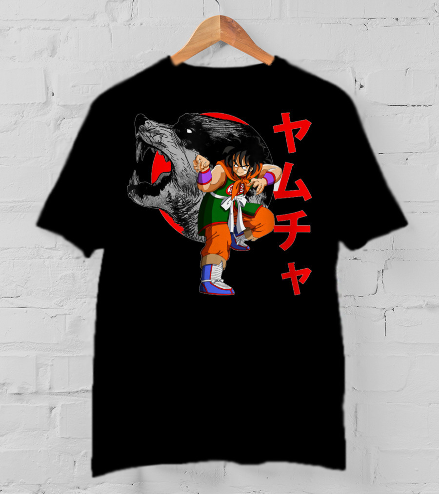 Yamcha Wolf Fang Fist Martial Arts Dragon Ball Z Japan Kanji T-Shirt