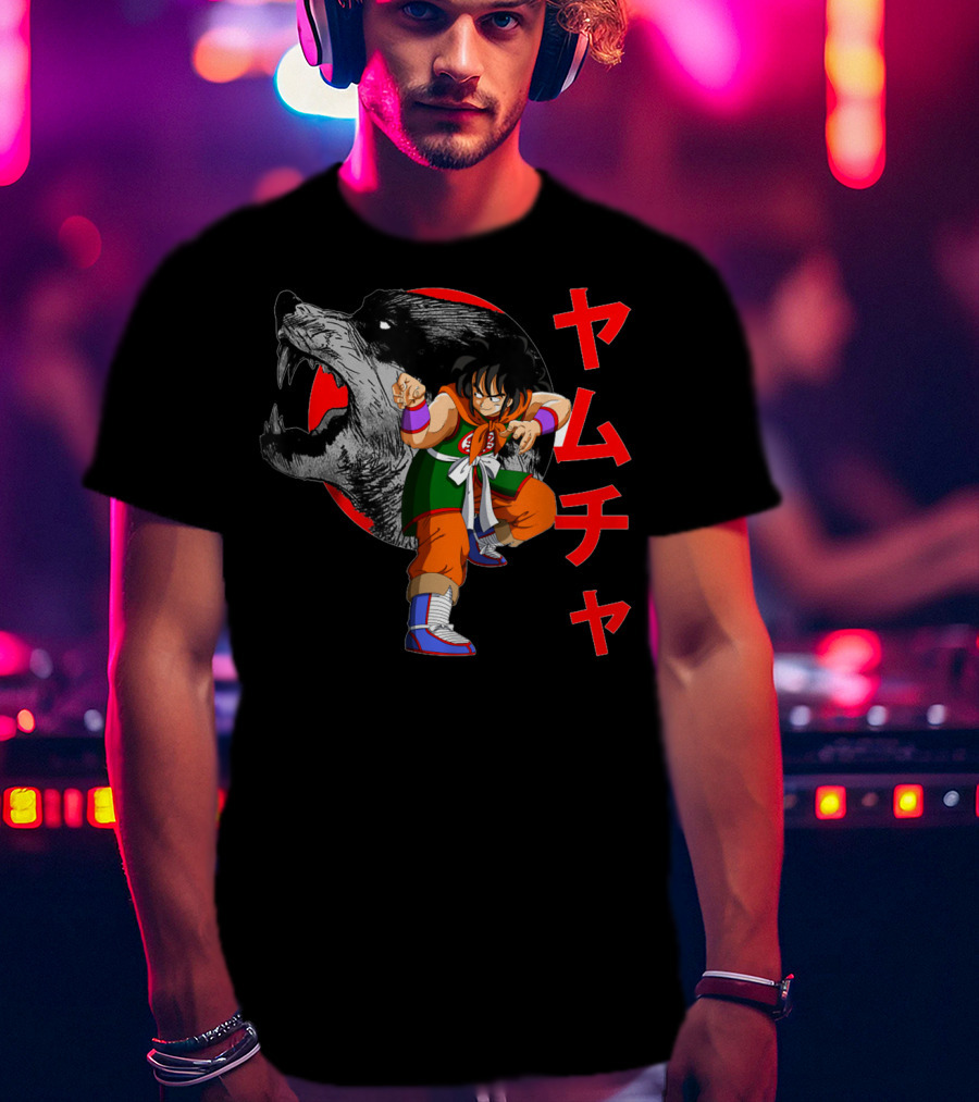 Yamcha Wolf Fang Fist Martial Arts Dragon Ball Z Japan Kanji T-Shirt