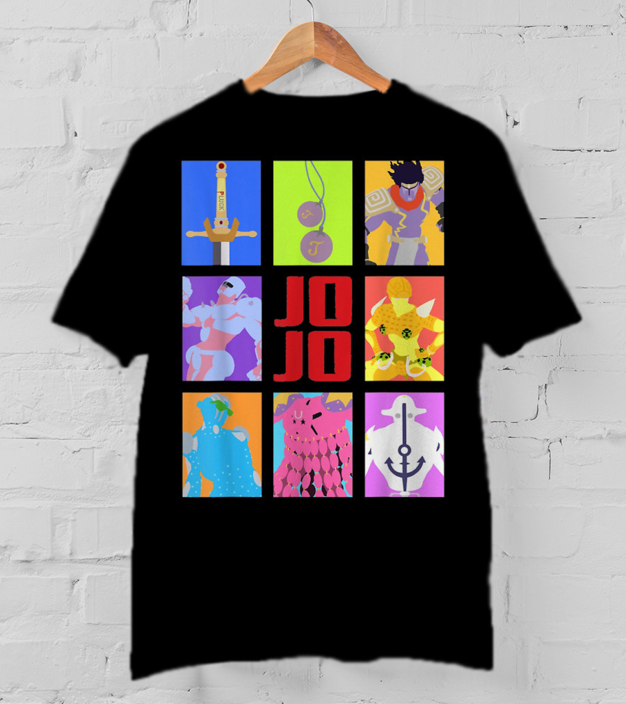 JOJO's Bizarre Adventure Iconic Character And Stand Panels Collection T-Shirt