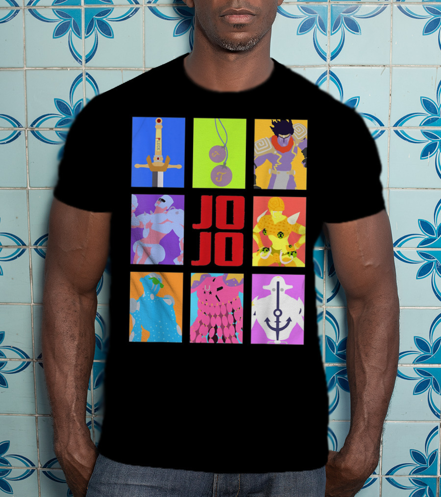 JOJO's Bizarre Adventure Iconic Character And Stand Panels Collection T-Shirt