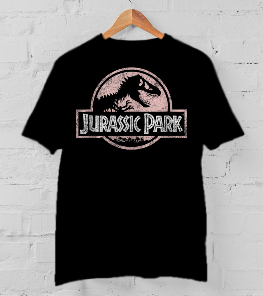 Jurassic Park Classic Peach Logo Dinosaur T-Shirt