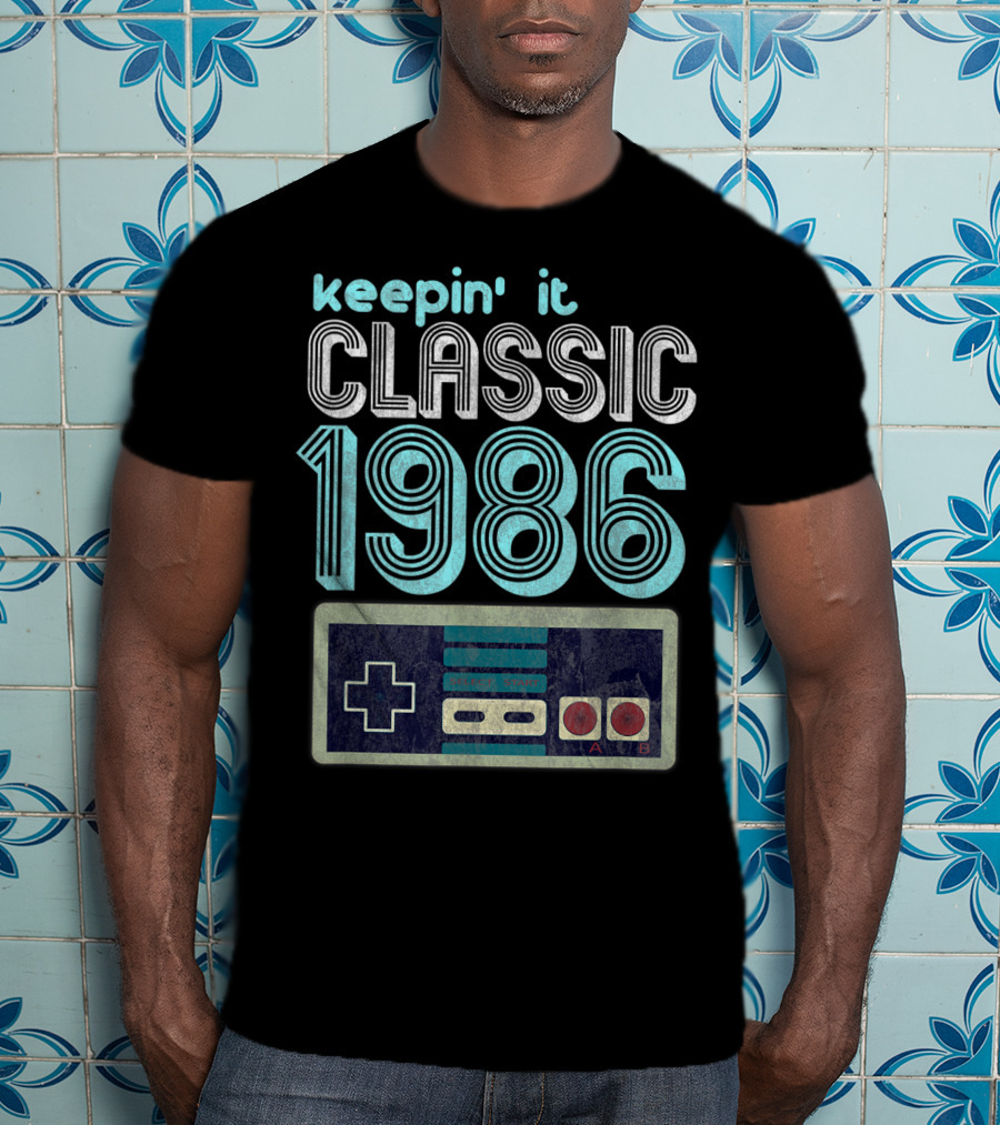 Keepin' It Classic 1986 Video Gamer Retro Controller T-Shirt