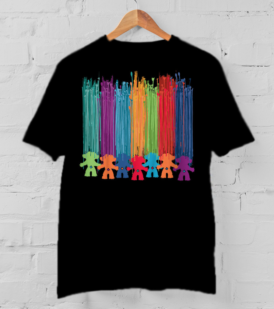 Kids Classic Trolls Rainbow Hair Paint Streaks T-Shirt
