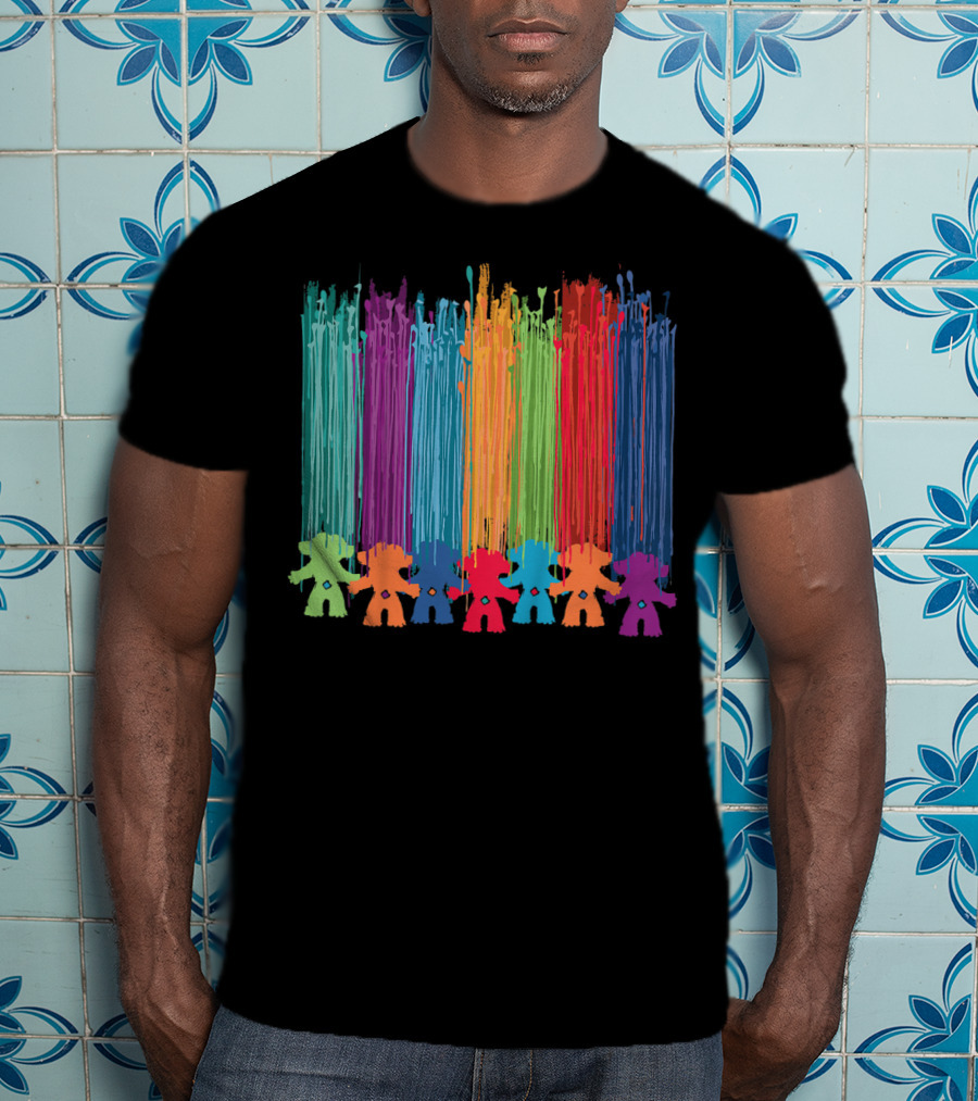 Kids Classic Trolls Rainbow Hair Paint Streaks T-Shirt
