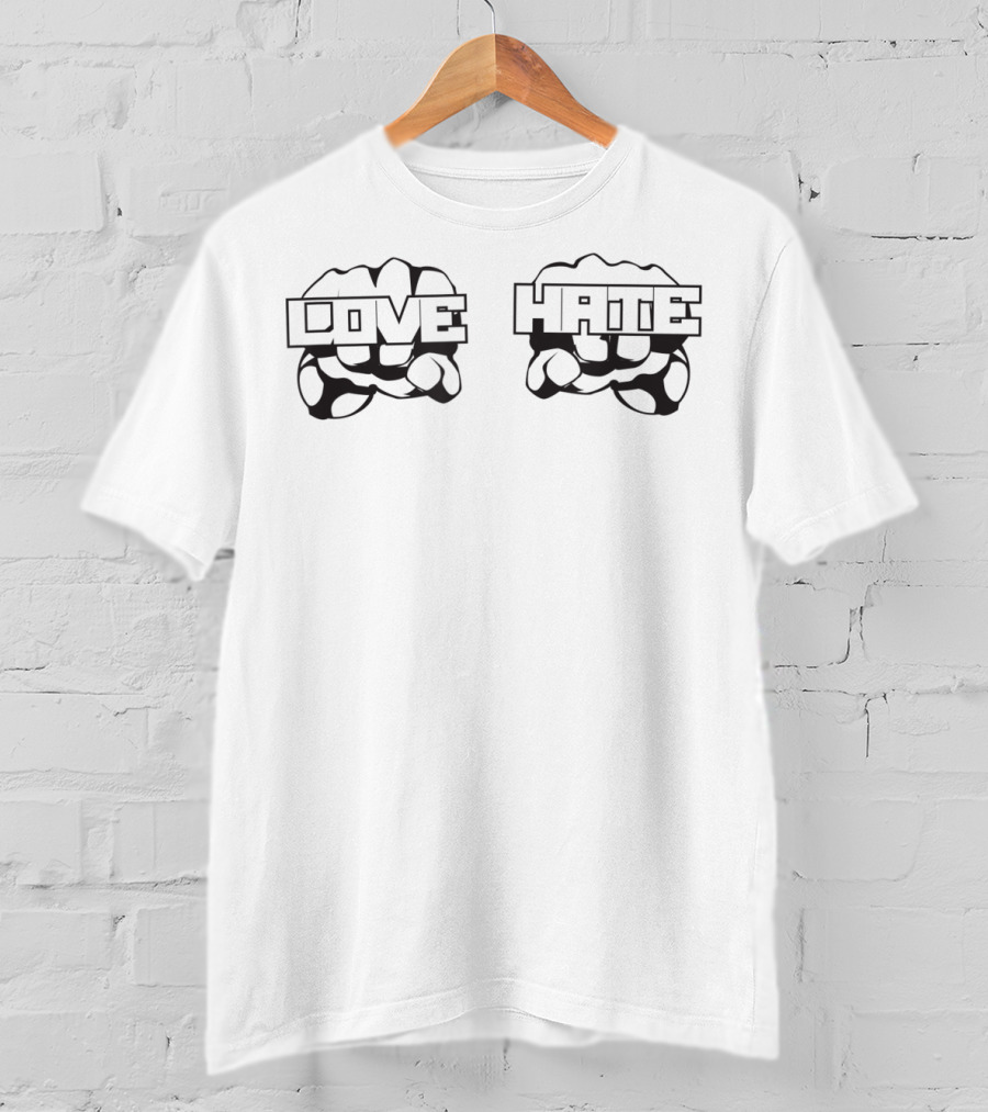Love And Hate Rings Classic Nostalgic Do Right Knuckles T-Shirt