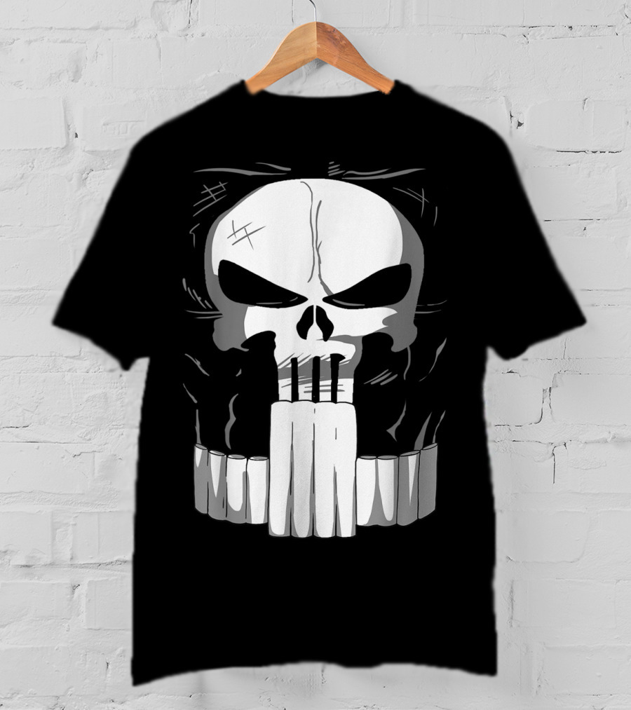 Marvel Punisher Skull With Bullet Teeth T-Shirt