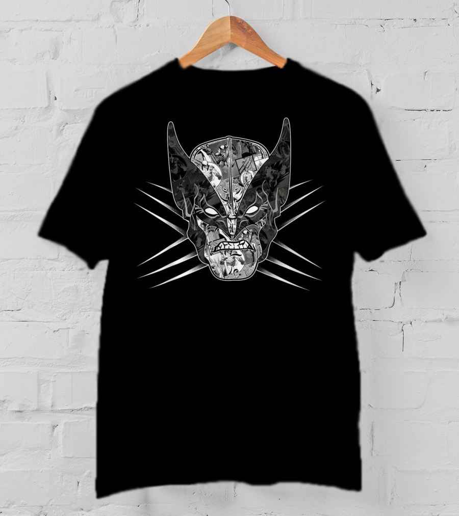 Marvel Xmen Wolverine Classic Comic Mask Claws T-Shirt