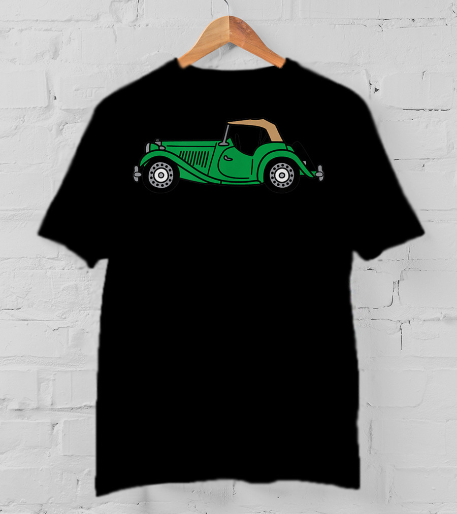 Mgtd MG TD British Racing Green Classic Car Retro T-Shirt