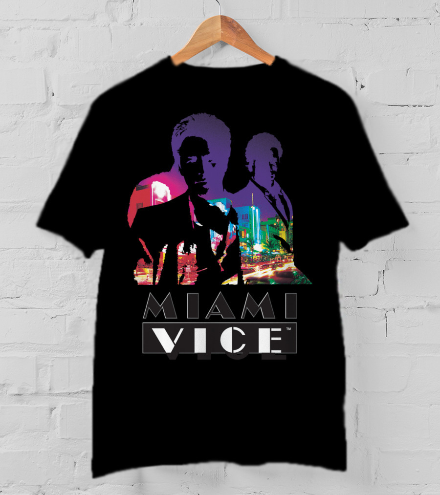 Miami Vice Classic Neon Cityscape T-Shirt