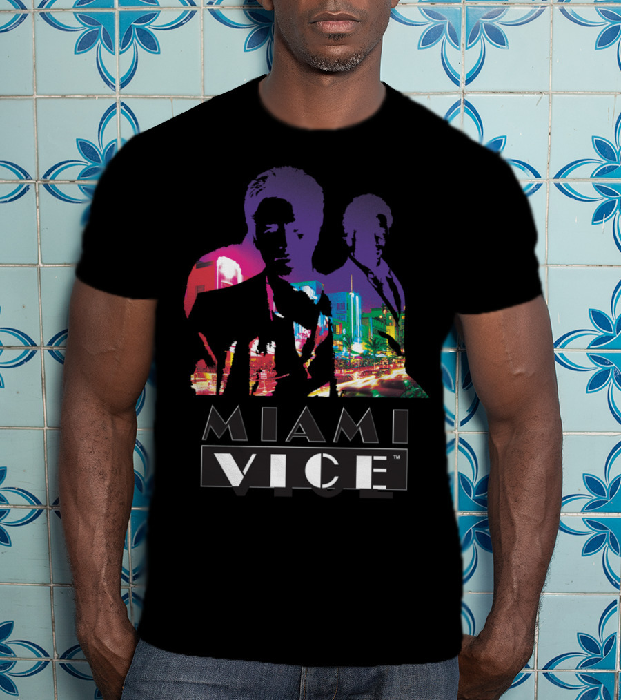 Miami Vice Classic Neon Cityscape T-Shirt
