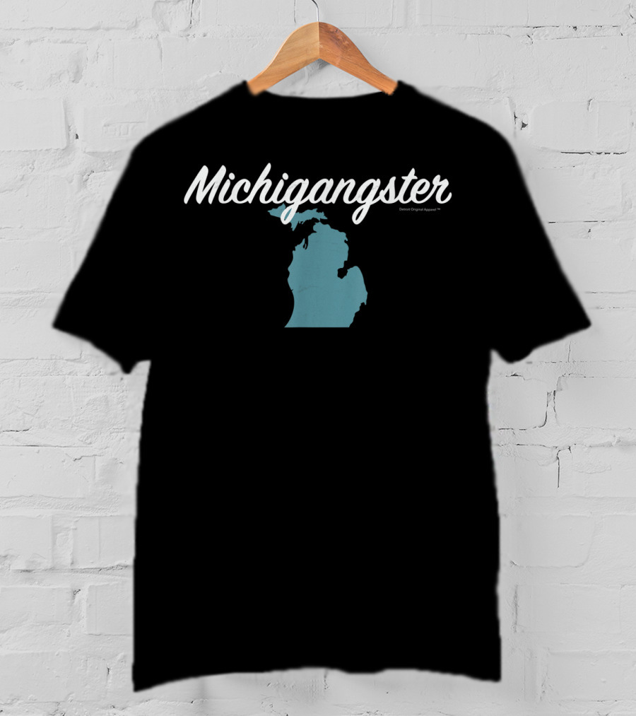Michigangster Detroit Michigan Mitten Map T-Shirt
