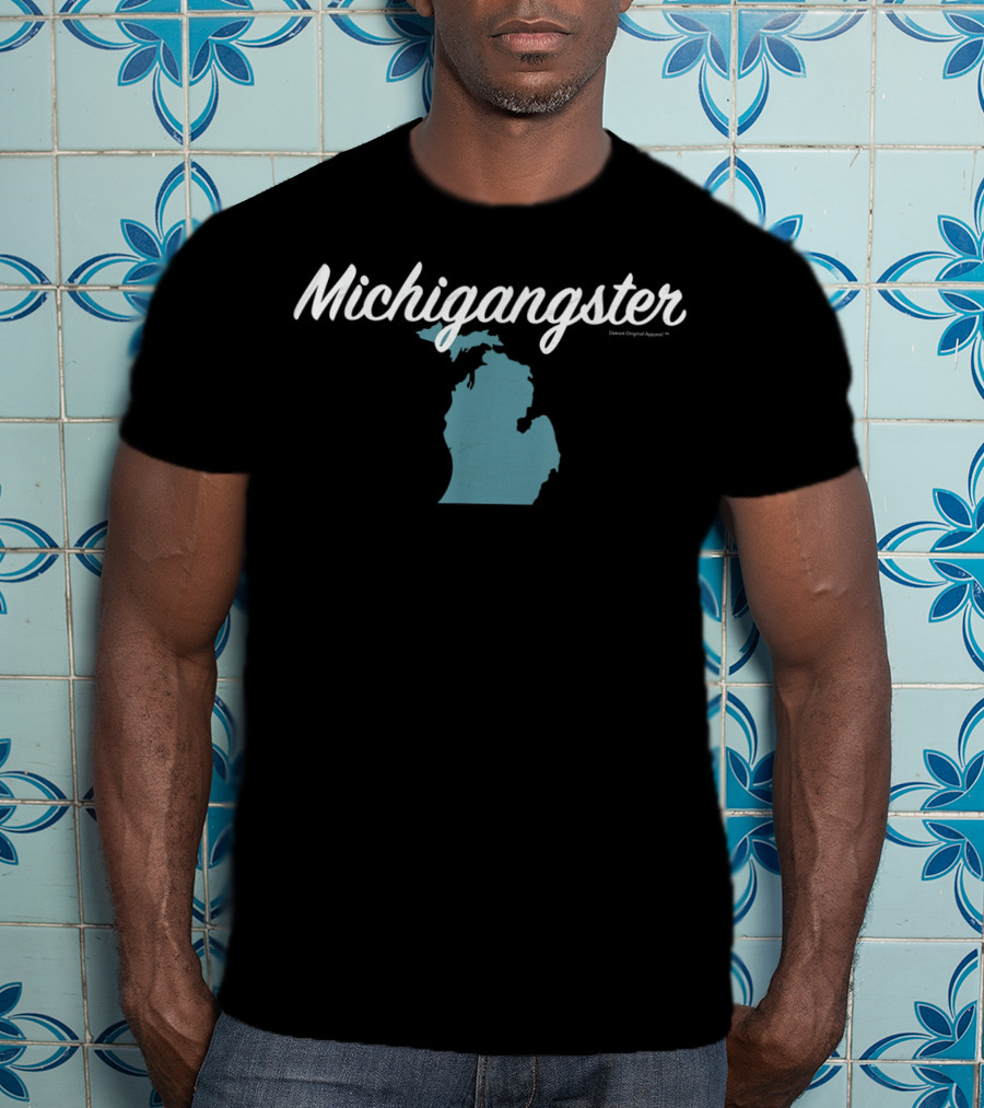 Michigangster Detroit Michigan Mitten Map T-Shirt