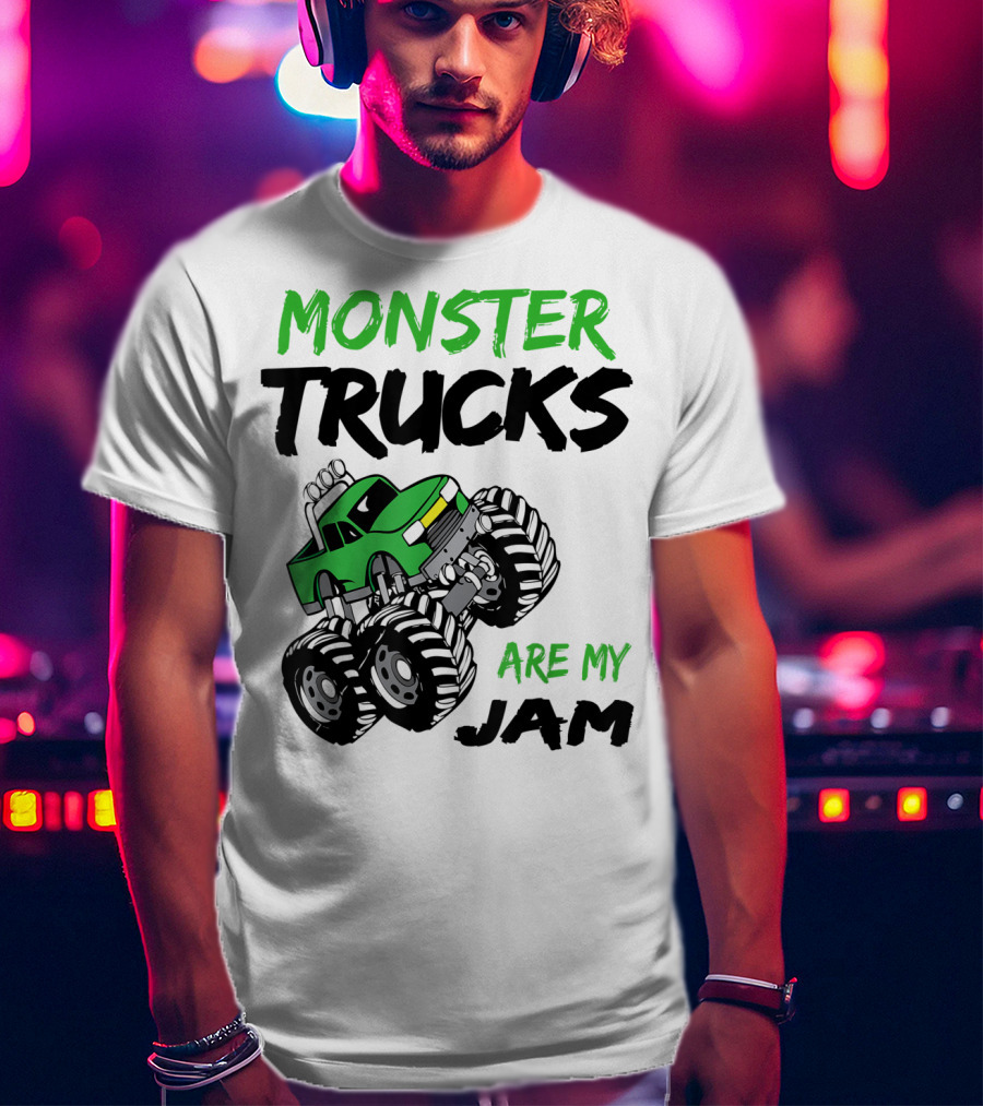 Monster Trucks Are My Jam Classic Green Racing Adventure T-Shirt
