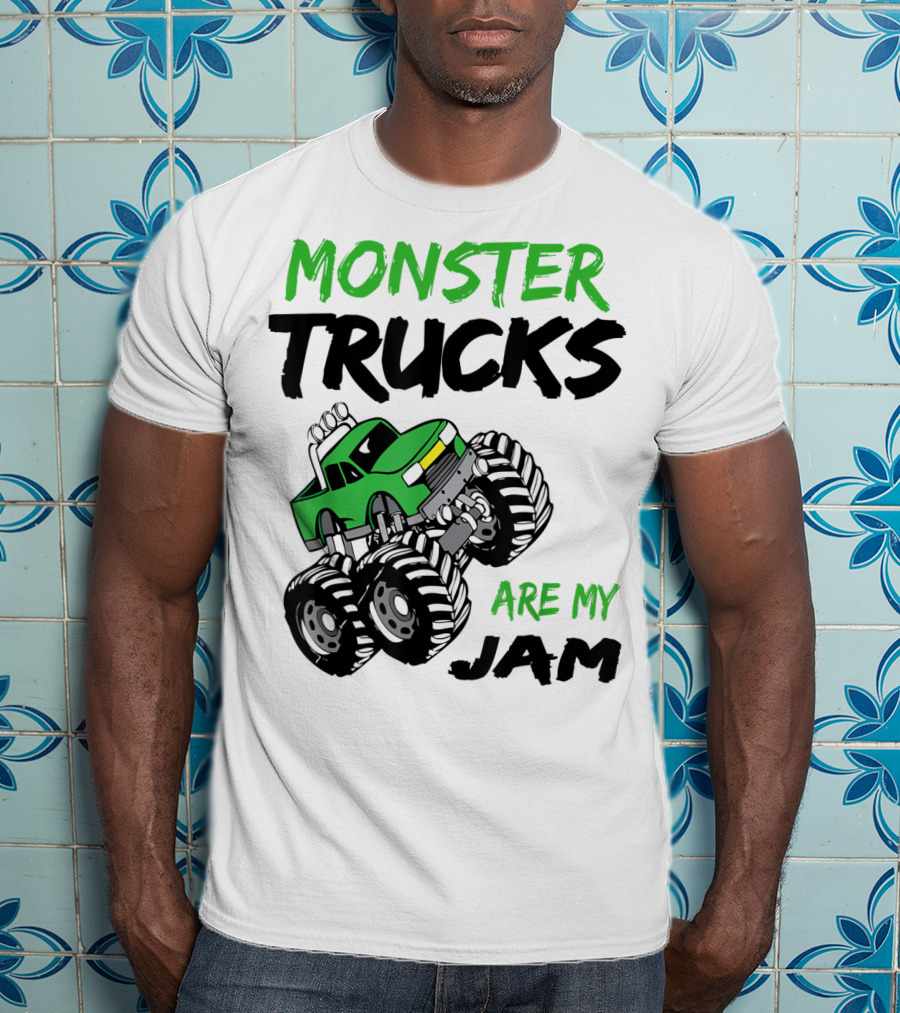 Monster Trucks Are My Jam Classic Green Racing Adventure T-Shirt